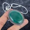 Green Onyx Gemstone Handmade 925 Sterling Silver Jewelry Pendant 2.56" M-2832