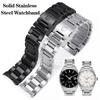 New 22mm 24mm Solid Stainless Steel Watchband Bracelets Silver Black Curved End Link for TAG Heuer Cal-era Watch Band Men Straps