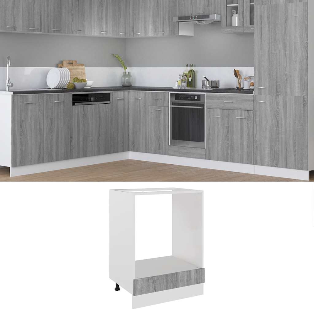 Lyon Oven Cabinet Grey Sonoma 60 x 46 x 81.5 cm Particleboard