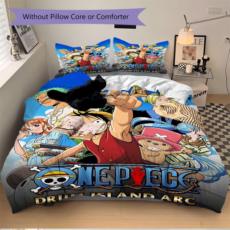One Piece Drum Island Adventure Print 3Pcs Bedding Setduvet Cover With 2 Bedropillowcase Home Birthday Gift