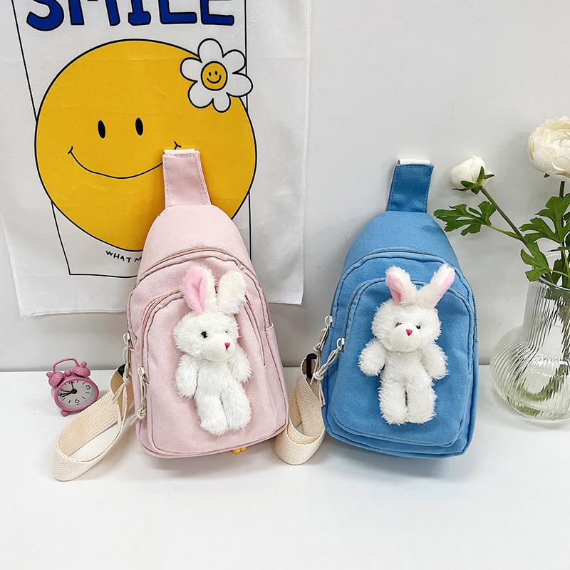 Cartoon Child Rabbit Crossbody Bag Outdoor Leisure Fashion Canvas Shoulder Bag