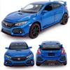 1:32 масштаба 2017 Honda Civic Type-R, литая под давлением модель автомобиля, игрушечный автомобиль с открытыми дверями, свет и звук для детей, мальчиков, девочек, взрослых и мужчин, коллекция