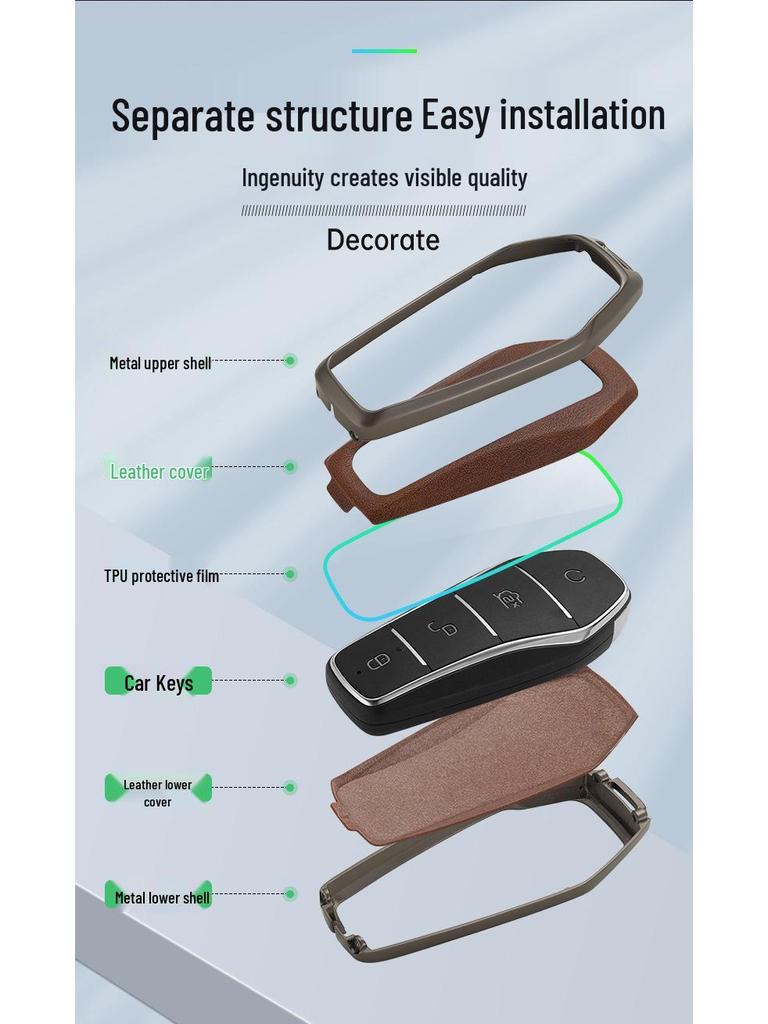 BYD Song Tang Max G5 Surui E5 Sirui G6 Qin Car Metal Key Case - Creative Shell Buckle for Old Models