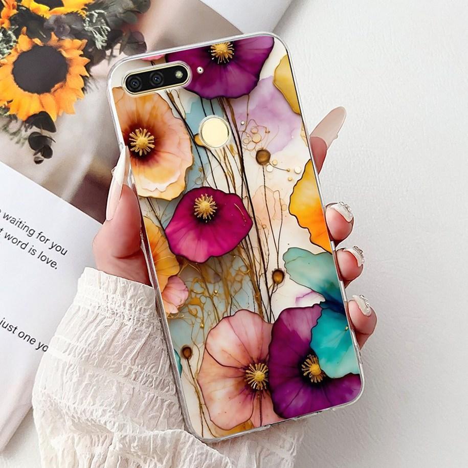 For Huawei Y6 2018 Case ATU-L21 ATU-L22 Cover Luxury Marble Butterfly Soft Silicone Phone Cover For Huawei Y6 Prime 2018 Carcasa