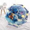 Зонт-трость Stitch, Пейзаж с облаками, Автоматическое открытие и закрытие, 8 спиц, Ветрозащитный, Портативный, Складной, Подходит для повседневных и деловых выходов, для