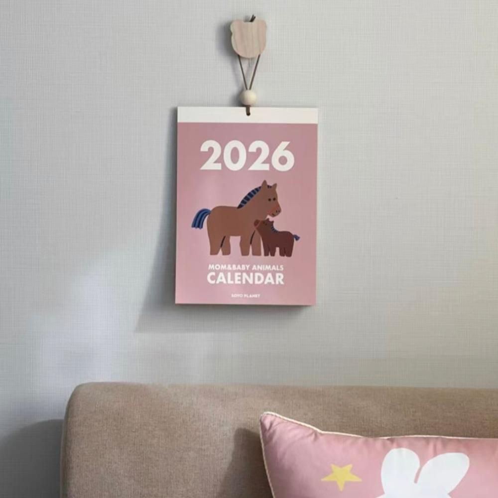 2026 Cute Horse Wall Calendar Stylish Decorative Art Piece Perfect for Photo Shoot Props Home Office Seasonal Essential