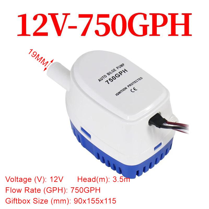 12v24v Automatic Bilge Pump Small Drainage Pump Pumping Yacht Battery Marine Pump DC Submersible Pump