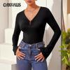 Женская осенне-зимняя новая модная однотонная тонкая модная футболка с длинными рукавами