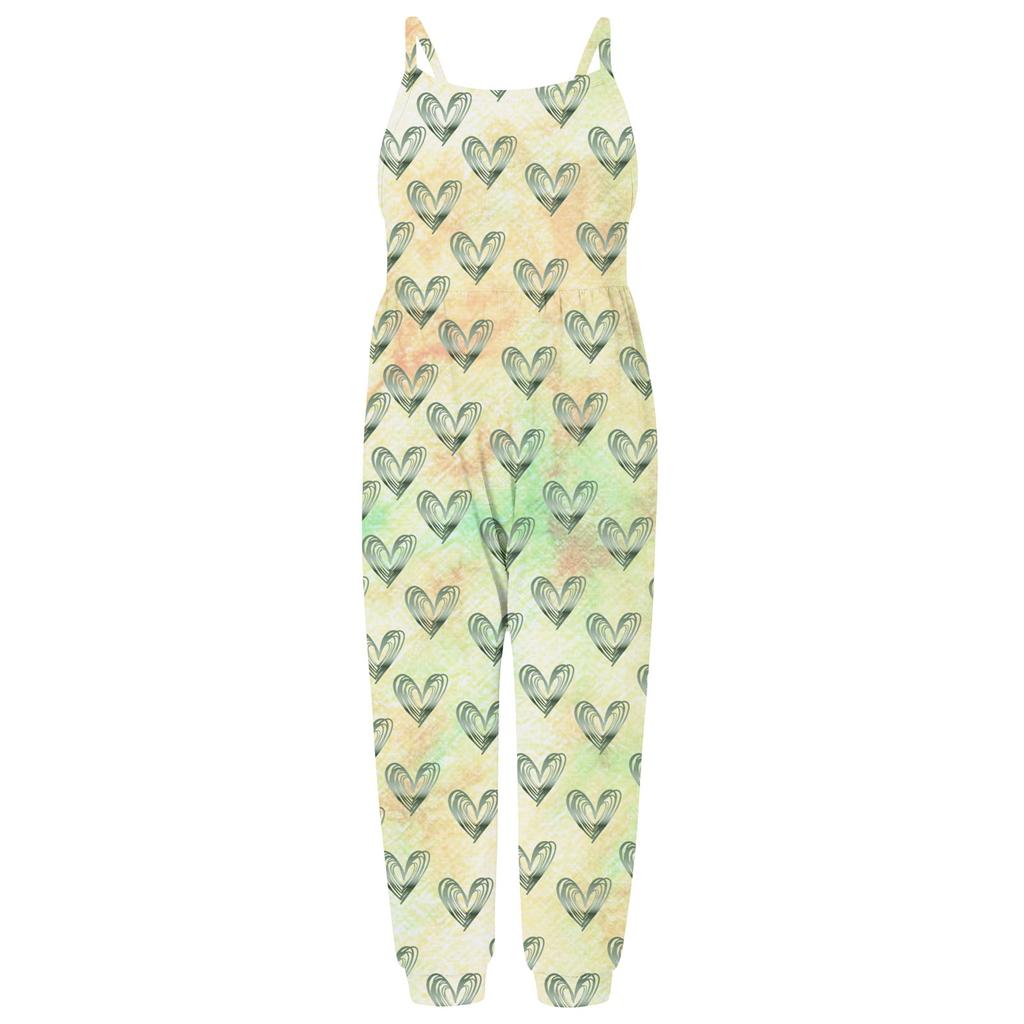 Детский комбинезон без рукавов для малышей и девочек на лето с принтом ко Дню святого Валентина