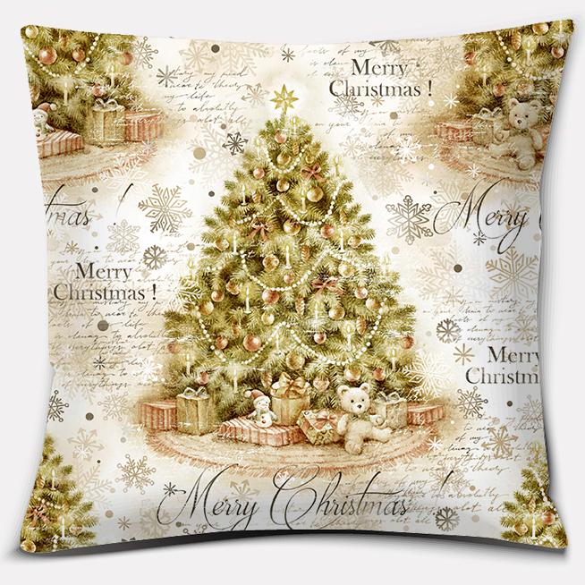 Золотая рождественская декоративная подушка для подарка на домашний офис, спальню, диван, автомобиль, чехол для подушки