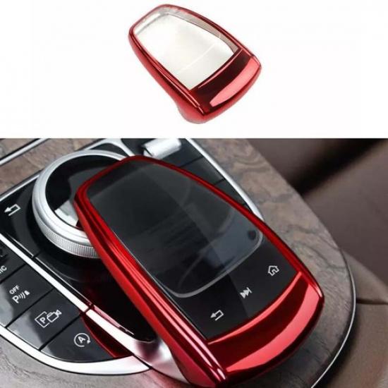 Car Middle Console Bright Red For Benz C-Class W205 CD Switch Frame Trim 2015-21