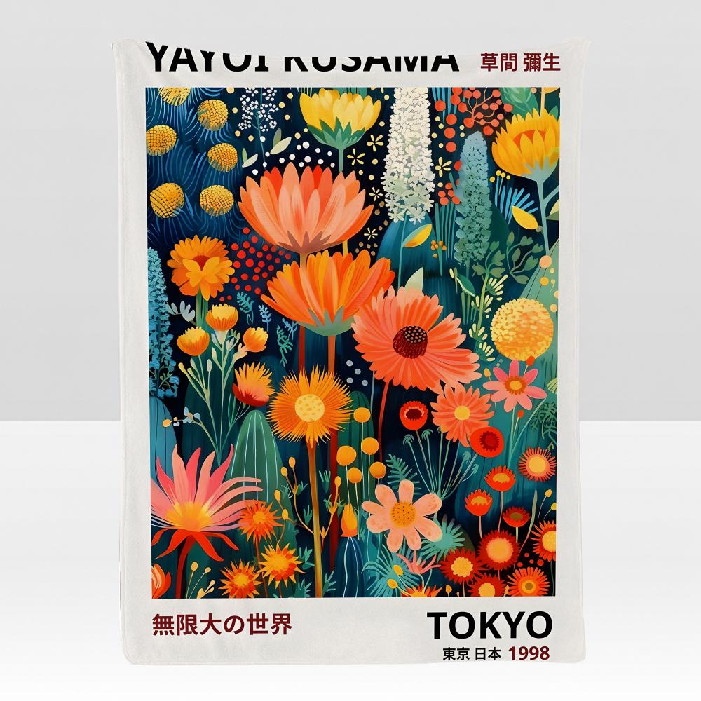 artist YYayoi KKusama Throw Soft Flannel Blanket for Bed Bedroom Sofa Picnic Throw Skinfriendly Breathable Gift Cover