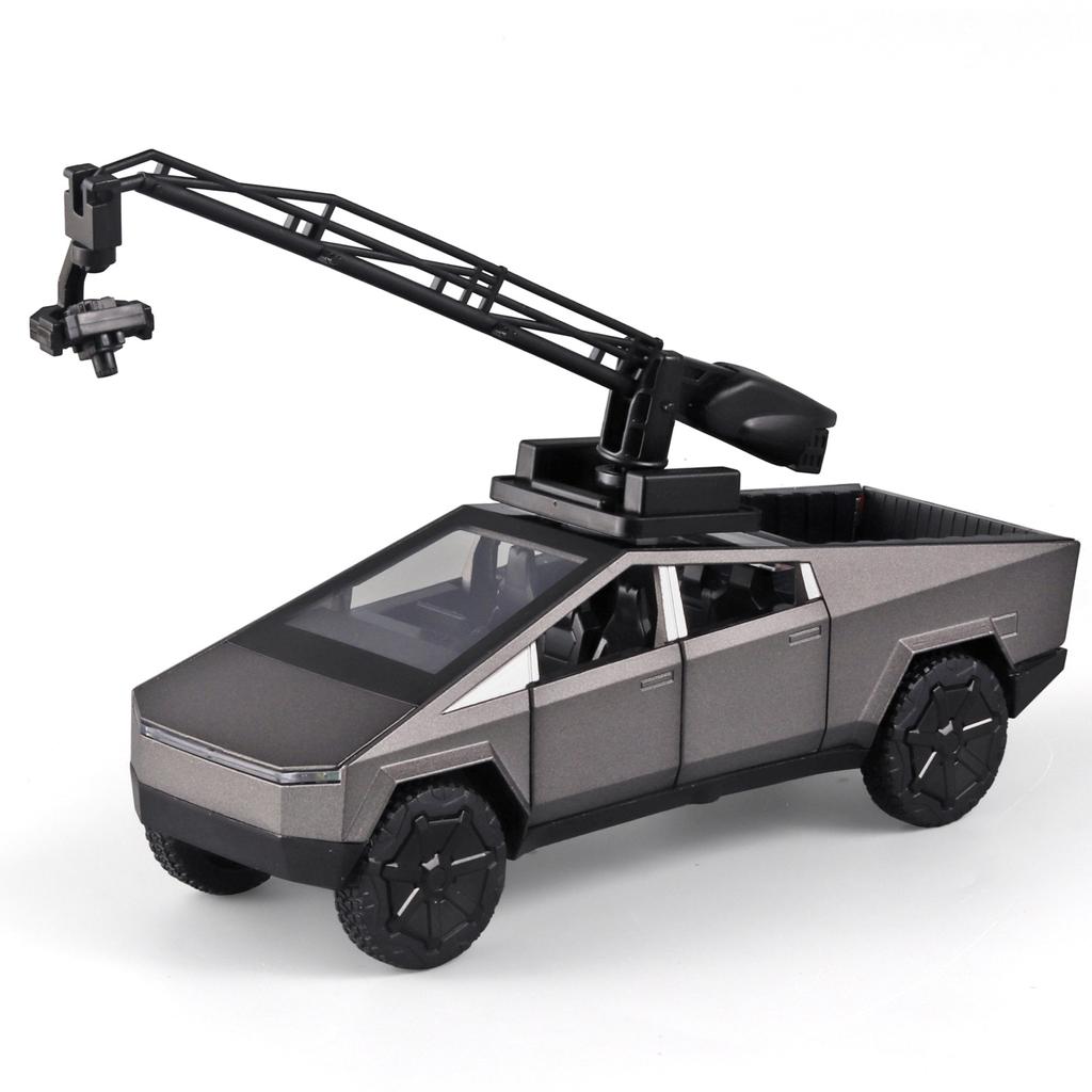 Игрушечные грузовики TESLA в масштабе 1/32 для мальчиков, модель пикапа Cybertruck, литые металлические игрушечные машинки со звуком и светом для детей в возрасте 3 лет