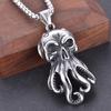 Серебряный цвет ювелирных изделий Ожерелье Осьминог Кулон Персонализированное 3D Сепия Ожерелье-свитер