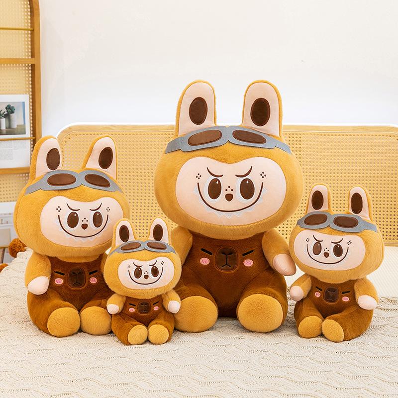 Capybara Plush Toy Overalls Doll Cartoon Throw Pillow Children's Accompanying Gift
