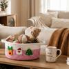 Xmas Theme Hand Woven Storage Basket Cotton Rope Small Item Storage Bin  Entryway