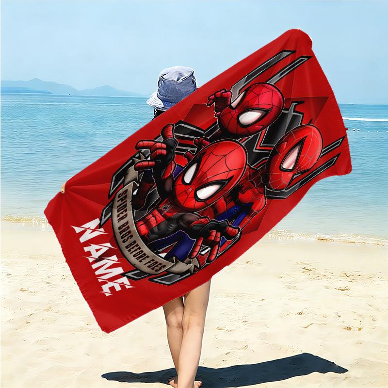 Personalized "Spiderman Urban Adventure" Beach Towel Microfiber Beach Towel Thin Absorbent for Beach Swimming Yoga Bath Sports. 0910391
