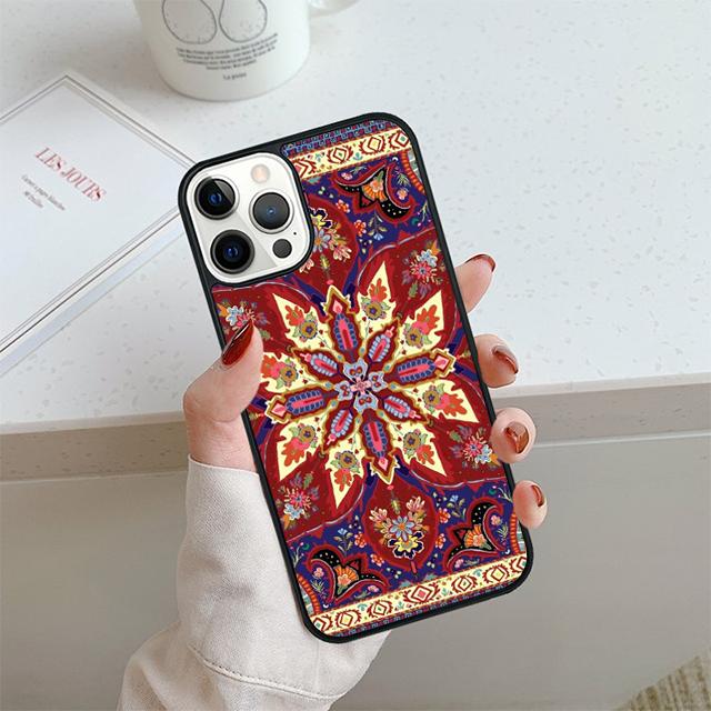 Чехол для телефона с цветочным узором в стиле персидского ковра Для iPhone 17 Air 13 12 14 15 16 Чехол Для Apple Pro Max Plus Coque