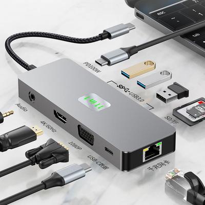 Хаб USB C 11 в 1 4K60Гц HDMI Адаптер Type C для нескольких дисплеев для ноутбука с несколькими портами
