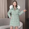 Winter Long Cotton Coat for Women Winter Coat Cotton Jacket Slim Fit Thickened Large Fur Collar Cotton Coat