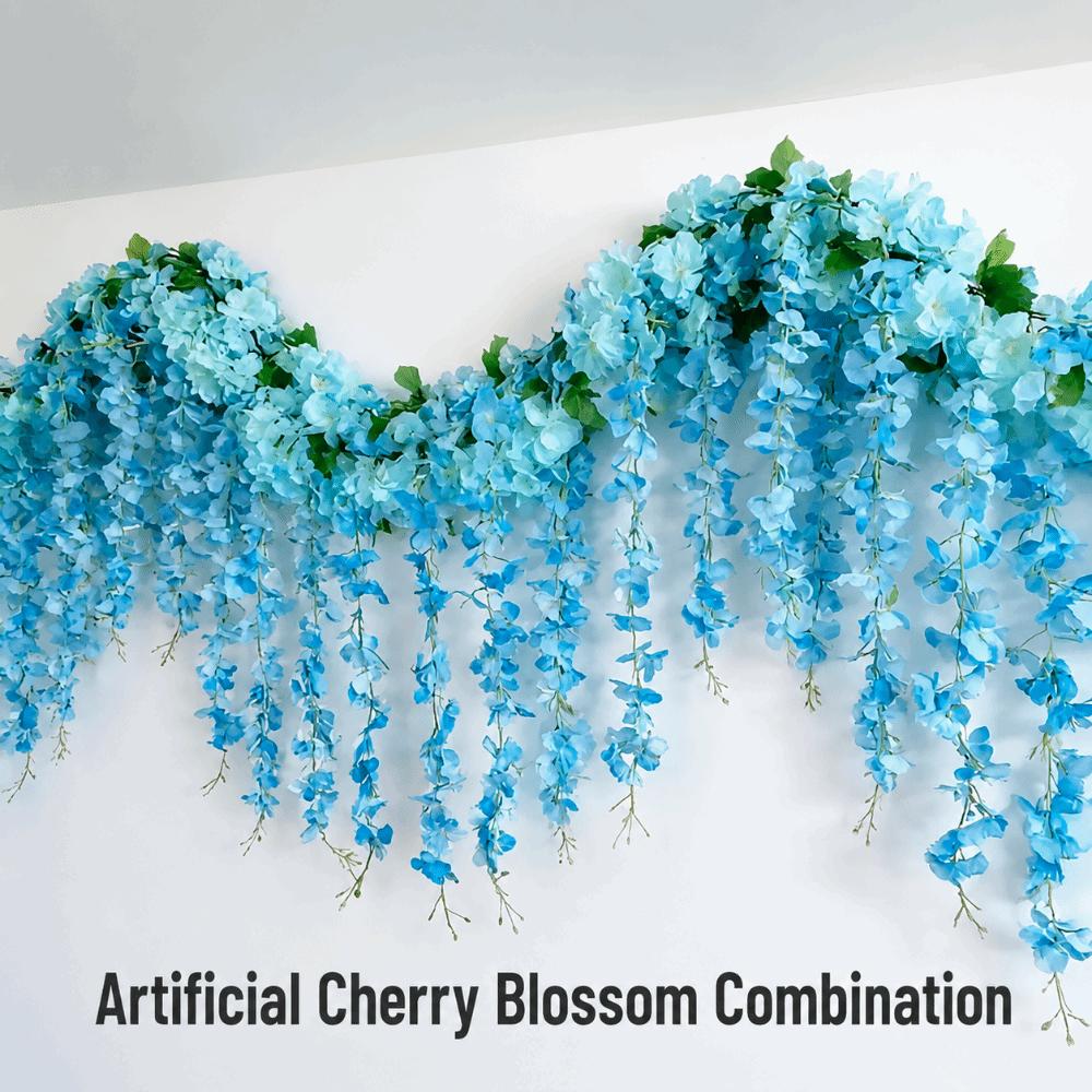 Cherry Flower Artificial Wisteria Flower Vine Multicolor Faux Flower Vine Party Ornaments