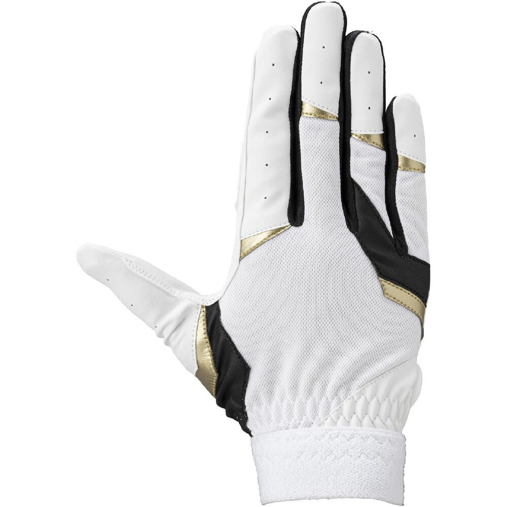 MIZUNO JL Baseball/Softball Gloves, Junior, Right-Handed, 1EJEY331, Size, White/Black/Gold