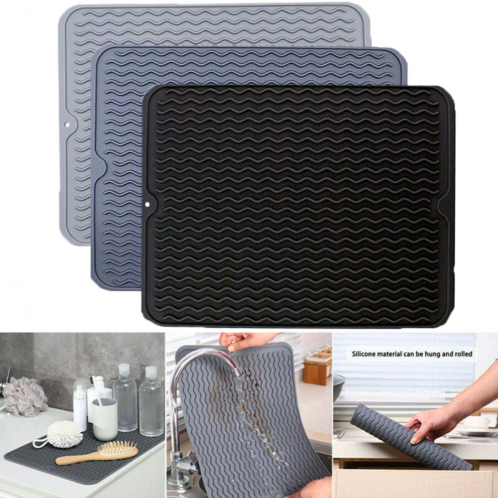 Resistant Non-slip Wave Draining Pad Table Mat Silicone Drying Mat Heat Insulation Pad Placemat
