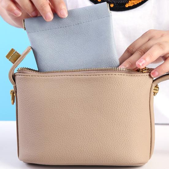 12 шт. Косметичка из искусственной кожи на кнопке, мини-косметичка, водонепроницаемая сумка для хранения, портативная самозапечатывающаяся сумка