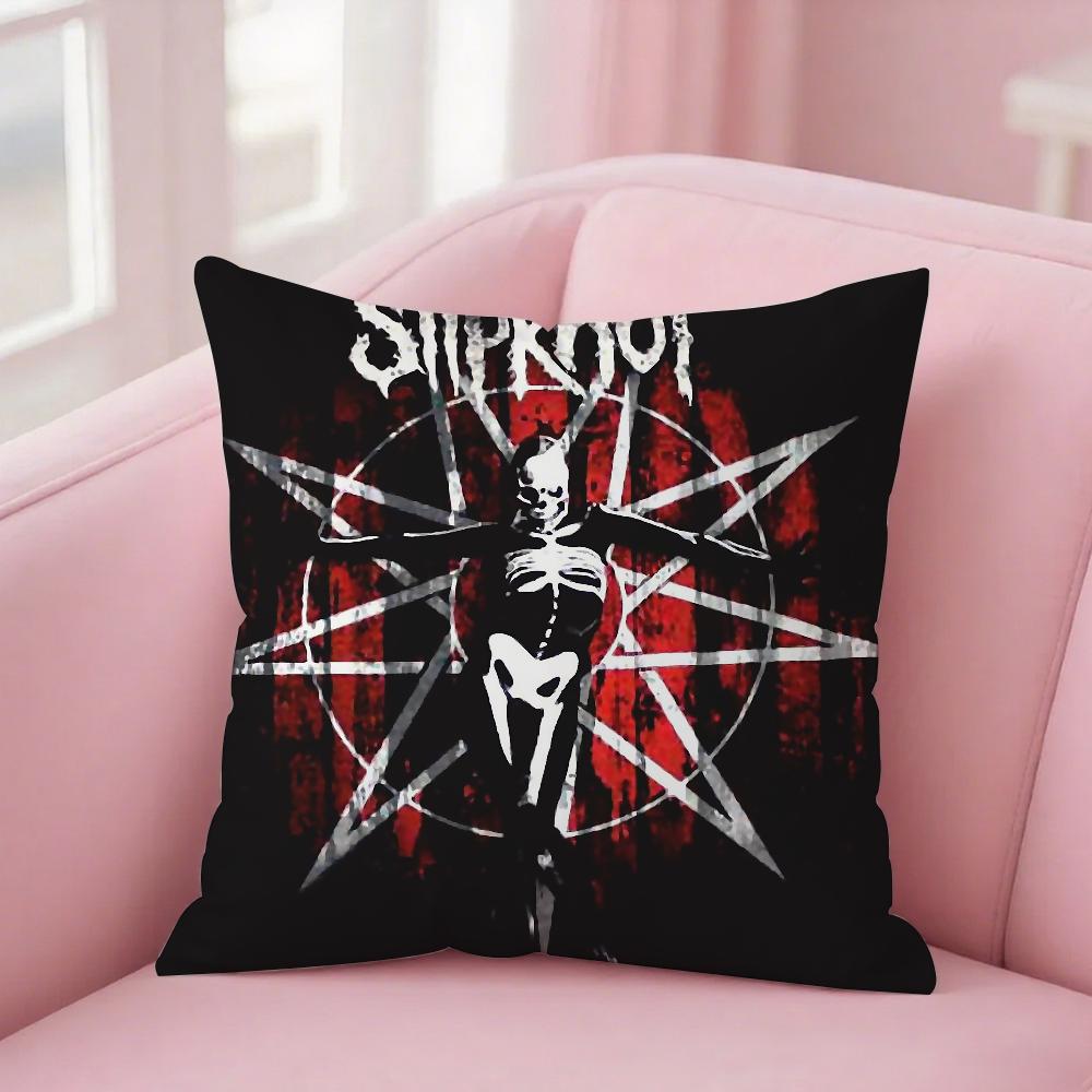 Наволочка для подушки группы Slipknot Квадратная Двусторонняя печать Короткий плюш Чехол для диванной подушки Спальня Прикроватная подушка