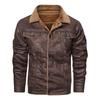 New Leather Jacket Men's Fur One Piece Coat Flying Suit Military Fans Air Force Fur