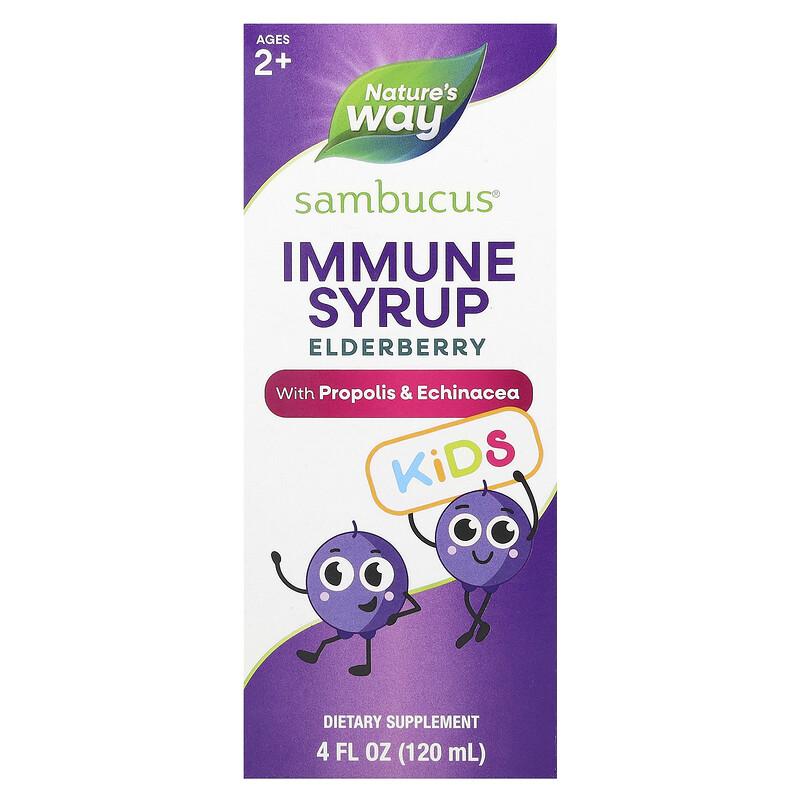 Sambucus® Kids, Immune Syrup Elderberry with Propolis & Echinacea, Ages 2+, 4 fl oz (120 ml)