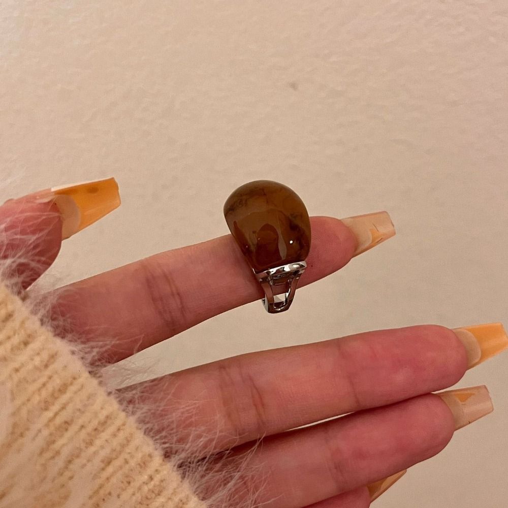 Jewelry Accessories Geometric Open Ring Korean Style Wide Finger Buckle Metal Ring Gift