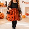 Woven Pumpkin Candy Bucket Halloween Theme Pumpkin Gift Basket Toys Basket  Party Decoration