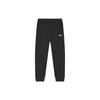 Solid Color Cuffed Casual Elastic Waist Knitted Sports Pants Women Bottoms Black F11W348616F-BK