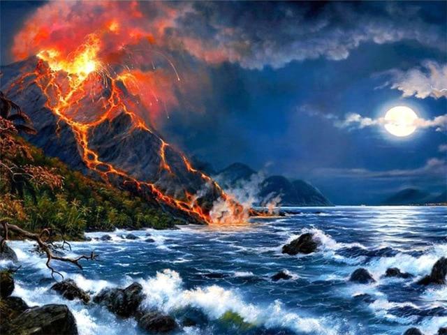 5d Алмазная картина Полный дрель Квадратный пейзаж Водопад Алмазная вышивка Продажа Цветочная мозаика Домашний декор