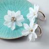 3pcs White Napkin Rings Silk Flower Napkin Buckles Vintage Napkin Holders  Dinner Table Decoration