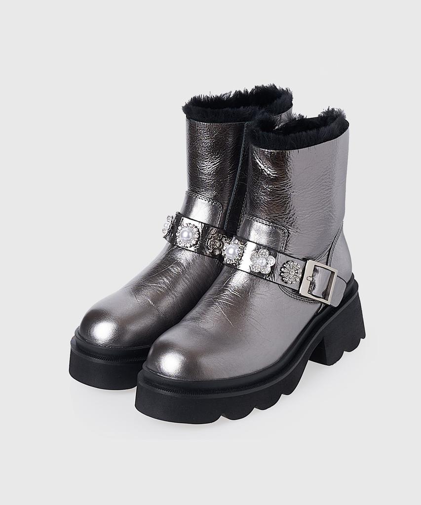 Kissa Shearling Mustang Ankle Boots A507008