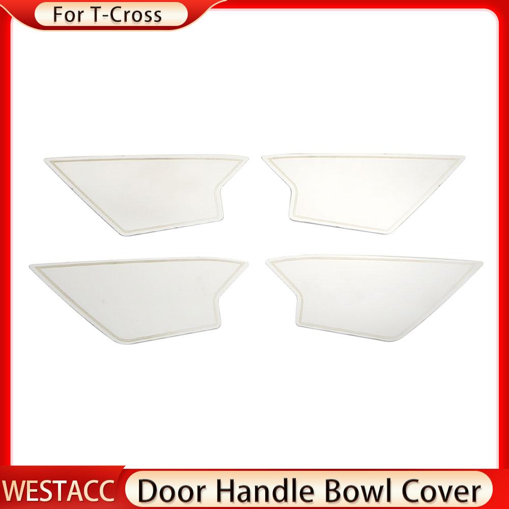 4 шт. наклейка на крышку дверной ручки автомобиля из нержавеющей стали для Volkswagen VW TCROSS T-cross 2018 -