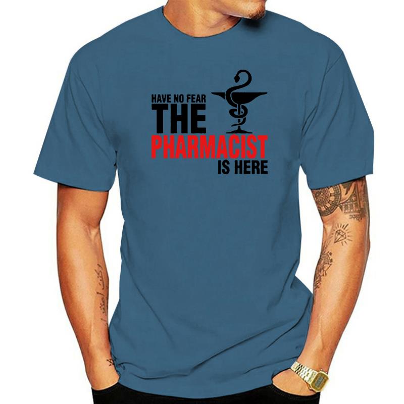Cotton Letter Printed Summer Have No Fear The Pharmacist Is Here T Shirt Pharmacy Short Sleeve Men Leisure Time T Shirt