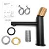 Black Faucet Bathroom Sink Faucets Hot/Cold Water Mixer Crane Deck Mounted Single Hole Bath Tap Brass Finished