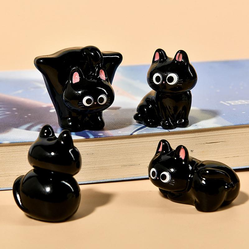 Миниатюрная фигурка Мультяшный кот Микроландшафт Смола Украшения Для Домашнего Декора Милый Котенок Настольное Украшение для Комнаты