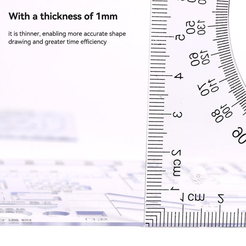 Circular Oval Ruler With Hollow Circle Cutting Durable Drawing Design Architect Template Drafting Ruler Template Measuring Ruler
