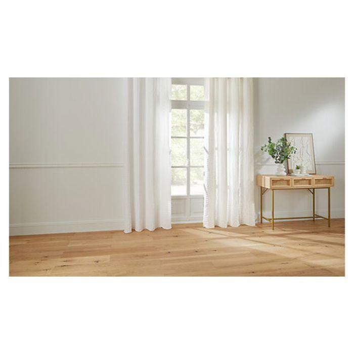 Voilage "Noa" motif rayures plissées tamisant 140 x 240 cm Atmosphera - Blanc