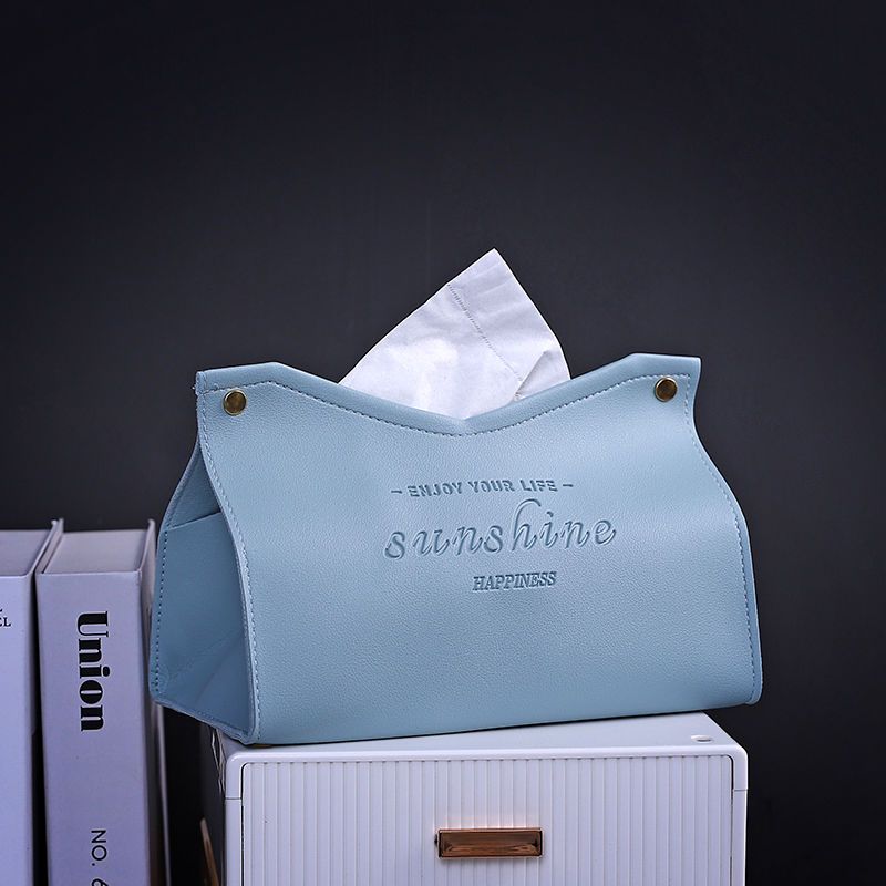 Коробка для салфеток для гостиной, столовой, экологически чистая кожа, многоцелевая однотонная креативная коробка для хранения салфеток