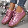 2025 Women's Sneakers Luxury Sequined Casual Shoes Outdoor Vulcanized Shoes for Women Lace Up Flats Zapatillas De Mujer
