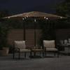 VidaXL Parasol de jardin avec LED et mât en acier marron 288x288x225cm, parasol, parasol d'extérieur, parasol de patio, 4005121