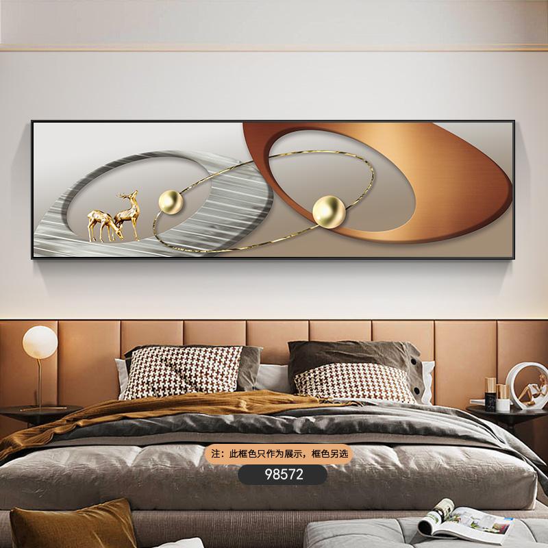 Nordic Light Luxury Geometry Canvas Painting New Chinese Style Golden Deer Posters And Prints Wall Art for Living Room Decor