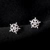 Flash Diamond Snowflake Stud Earrings Women's Fashion Light Luxury Niche Design Temperament Exquisite Ear Jewelry Gift