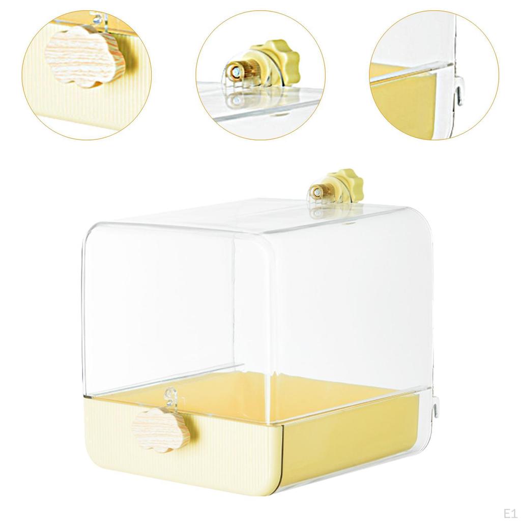 Bird Bath Box Caged Parrot Bathing Tub Cage Accessory Shower Bowl House for