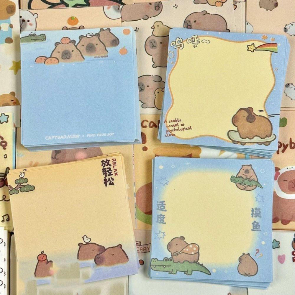 Декоративные бирки Capybara Note Paper Канцелярские принадлежности Cute Capybara Memo Pad Bookmark Marker